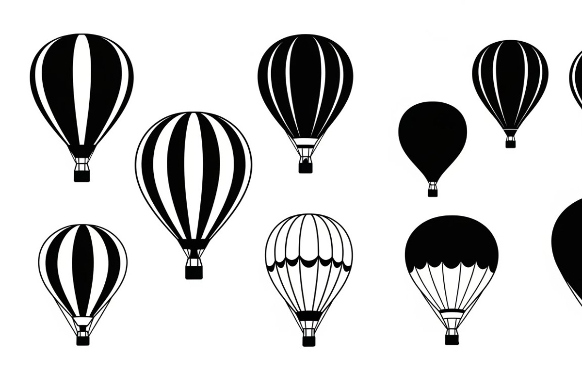 hot air balloon silhouettes, an Illustration by Amazin_art (Photo 15 of 31)