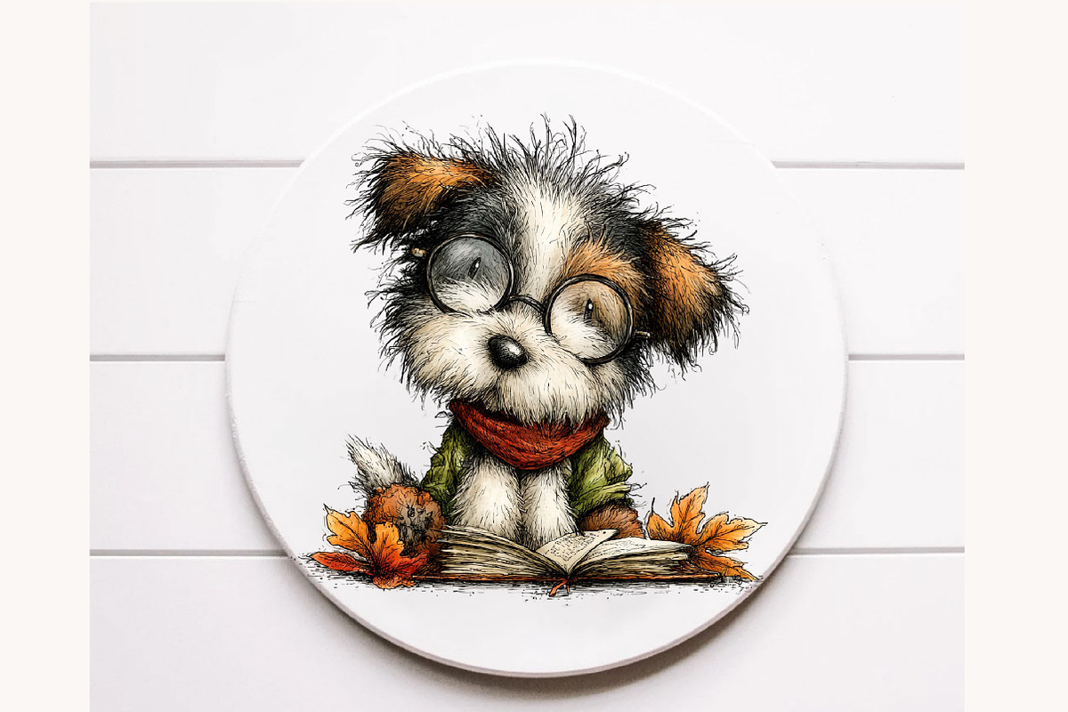 Quirky Autumn Dog Clipart, a Seasonal Illustration by Designworld (Photo 10 of 10)