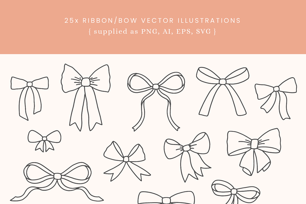 Bows Vector Illustrations, a Decorative Illustration by Emma Webb Studio (Photo 4 of 5)