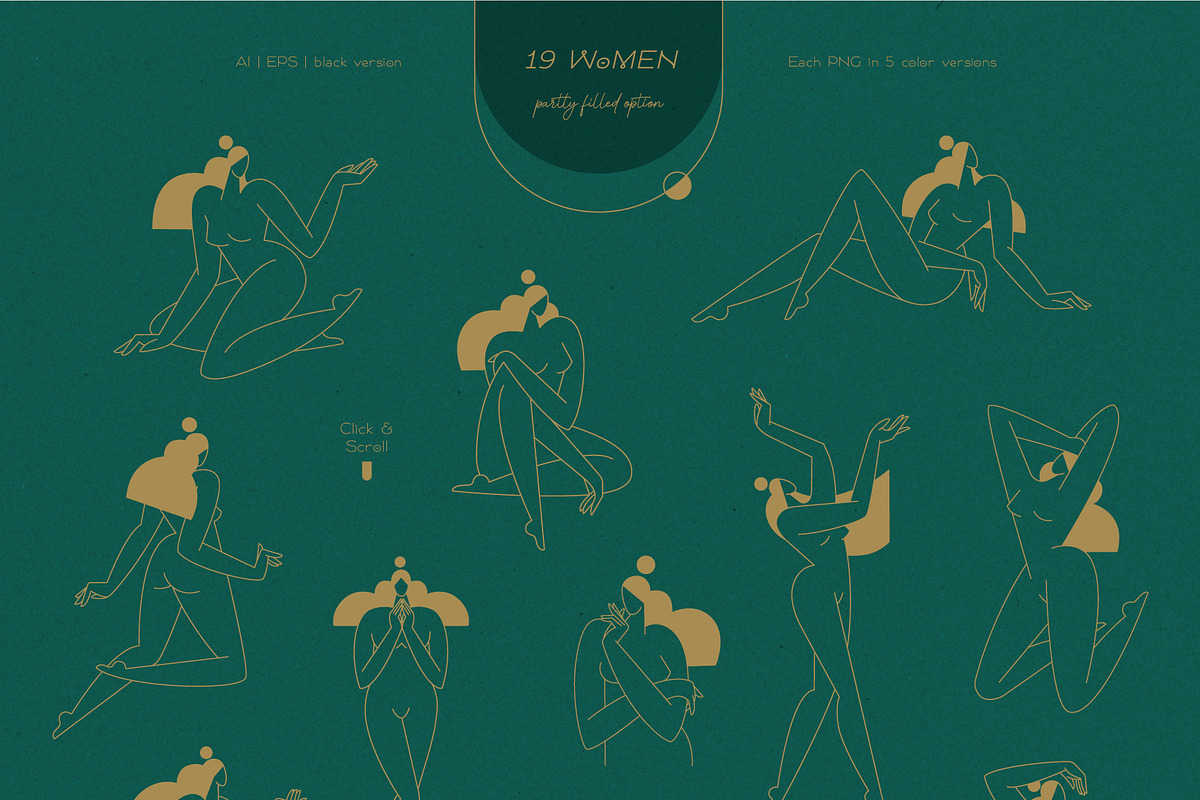 FORMS of BEAUTY Line Art Collection, a Person Illustration by Acierto Studio (Photo 6 of 19)