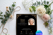 Black Gold Funeral Program Template, an Invitation Template by Arslan (Thumbnail 3 of 3)