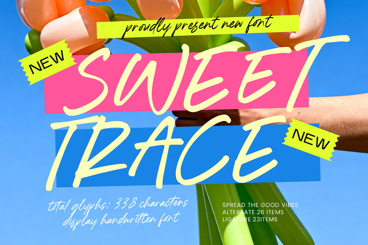 Sweet Trace Display Handwritten Font, a Script Font by Letterena Studios Script (Photo 1 of 15)