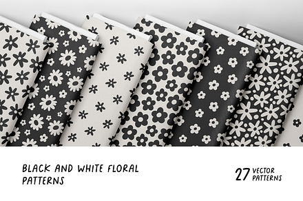 Floral seamless daisy patterns set, a Pattern Graphic by Good Studio