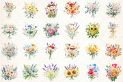 Wildflower Bouquet Watercolor Clipar, an Illustration by DreamCafeArt (Thumbnail 3 of 3)
