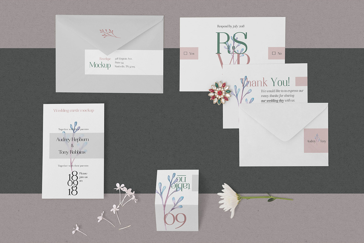 Elegant Wedding Stationery Mockups, an Invitation Template by ZippyPixels (Photo 5 of 5)