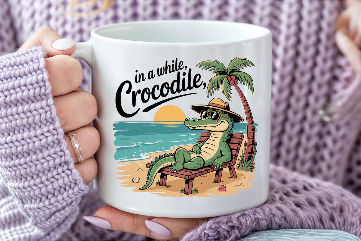 In a While Crocodile Sublimation PNG, an Illustration by Libby Wishes (Photo 5 of 6)