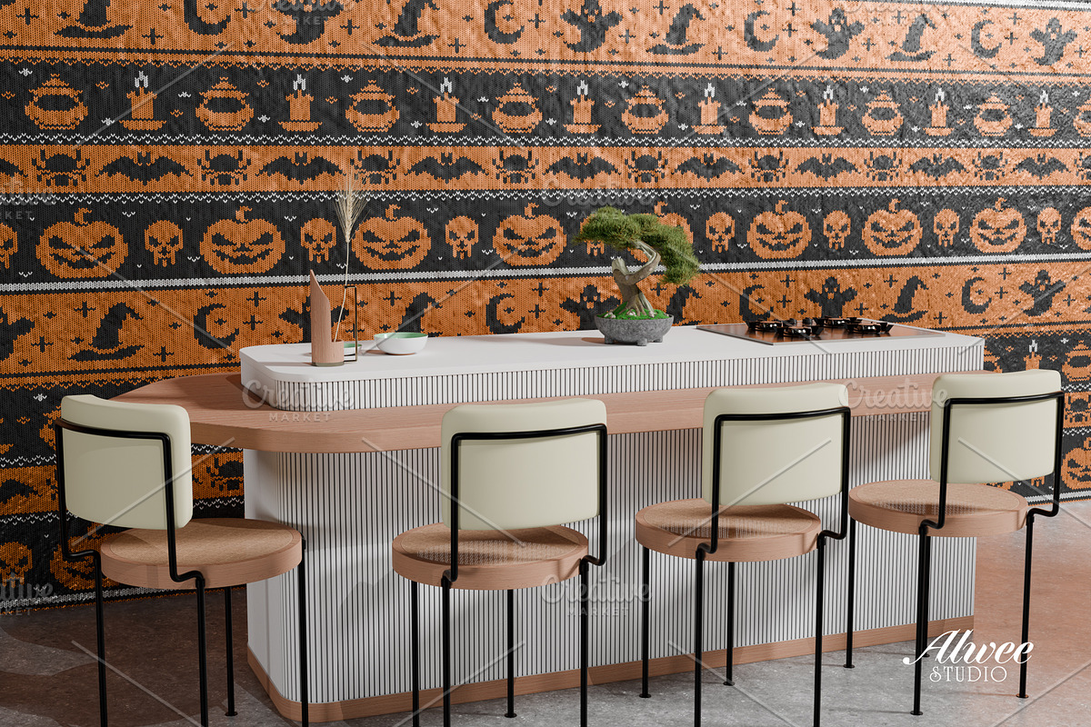 Halloween Spooky Knitted Pattern, a Pattern Graphic by Alwee Studio (Photo 6 of 6)