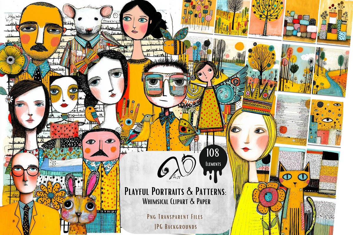 Playful Portraits & Patterns, a Person Illustration by NiiiNArt (Photo 1 of 7)