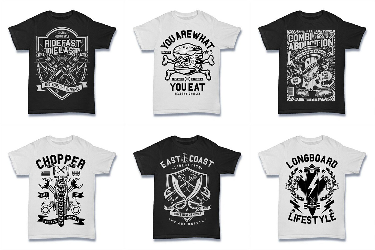 100 Vector Tshirt Designs ( B/W ), an Illustration by roach_graphic (Photo 14 of 20)