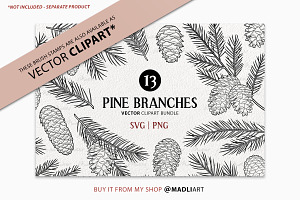 Pine Branch Procreate Brush Stamps