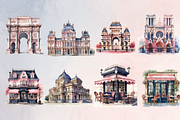 Ooh LaLa Paris Watercolor Clipart, an Illustration by NadiaTheronArt (Thumbnail 4 of 5)
