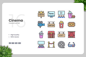 Cinema Colored Icons, an Icon by Upnowgraphic