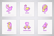 Birds | 16 Thin Line Icons Set, an Outline Icon by Alex Blogoodf (Thumbnail 4 of 7)