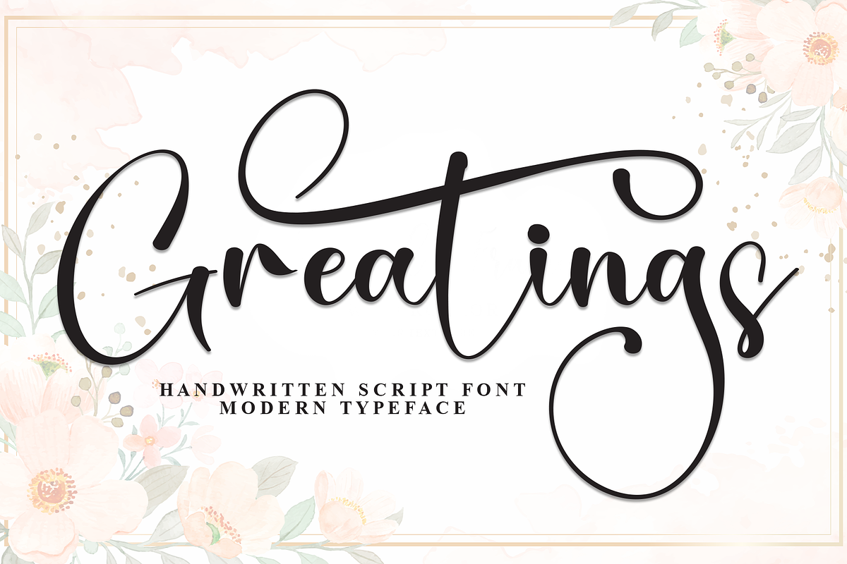 Greatings | Script Font, a Handwritten Font by Scratchones (Photo 1 of 9)