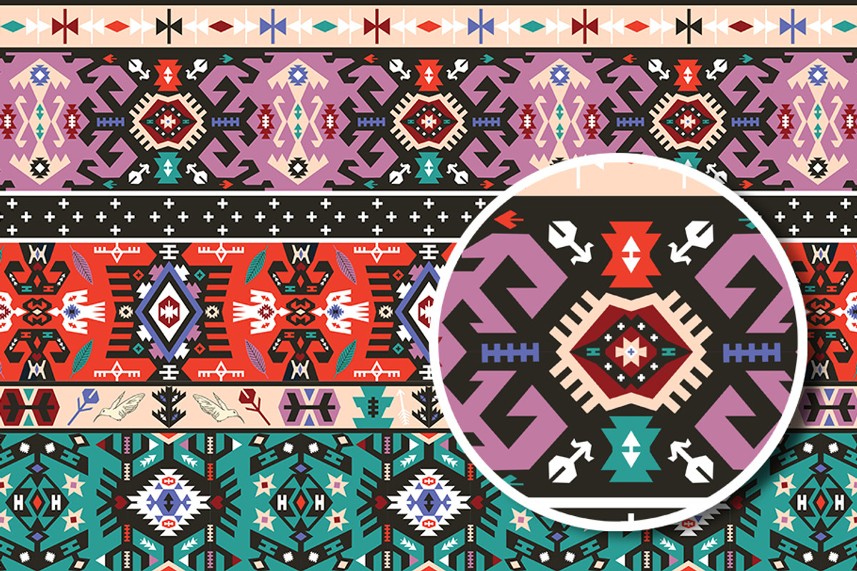 Geometric Boho Aztec Patterns, a Pattern Graphic by tomuato (Photo 3 of 4)