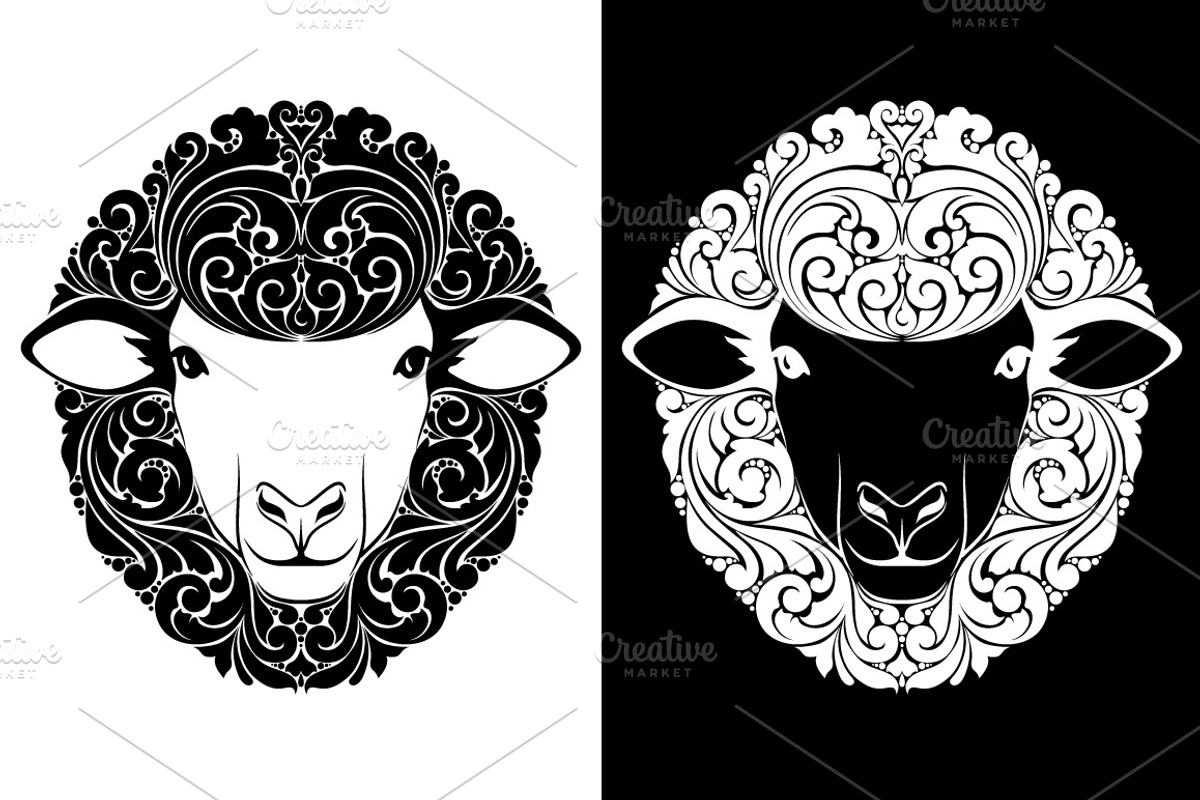 Ornamental Sheep, an Animal Illustration by Color and Decor (Photo 3 of 3)