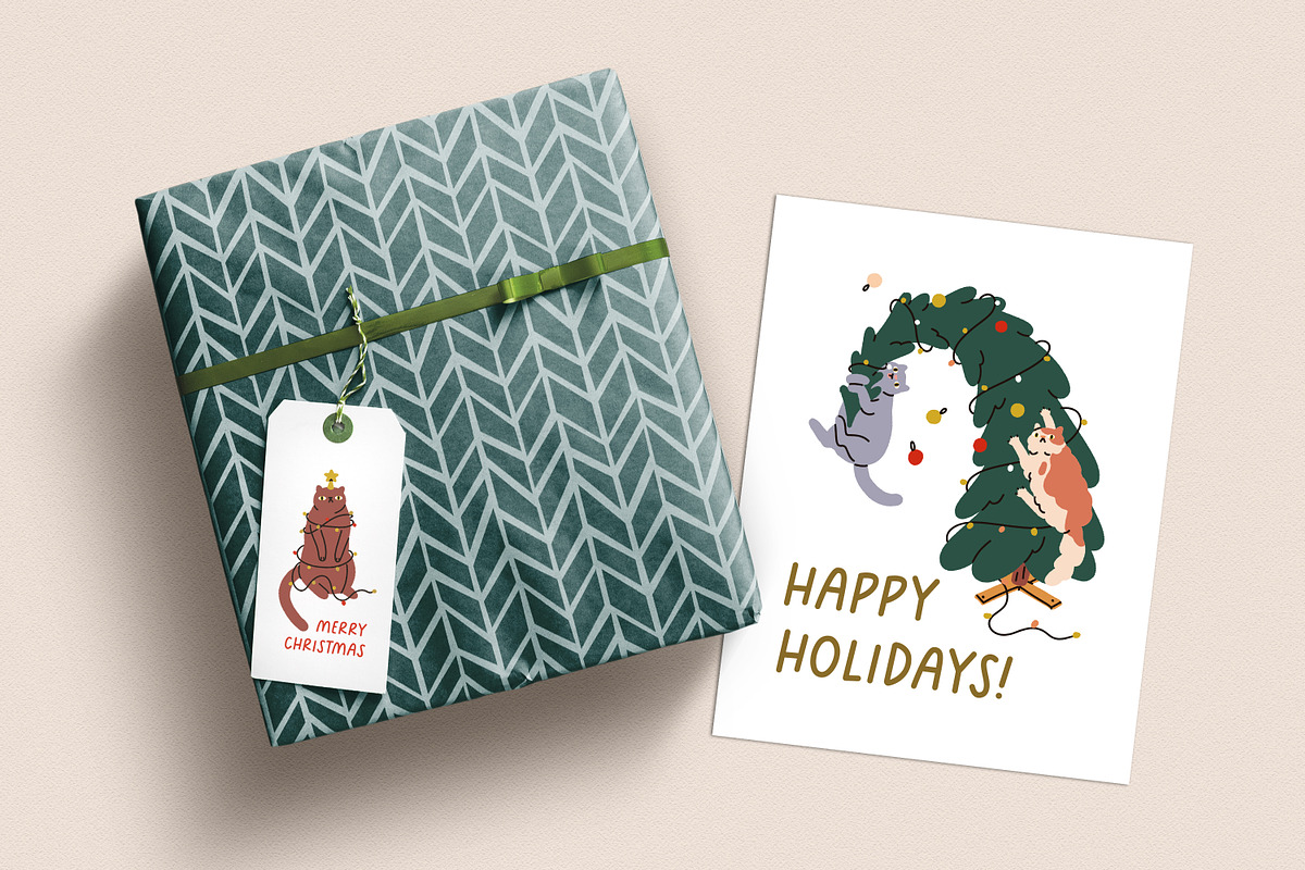 Cute, funny Christmas cats set, an Animal Illustration by Good Studio (Photo 22 of 22)