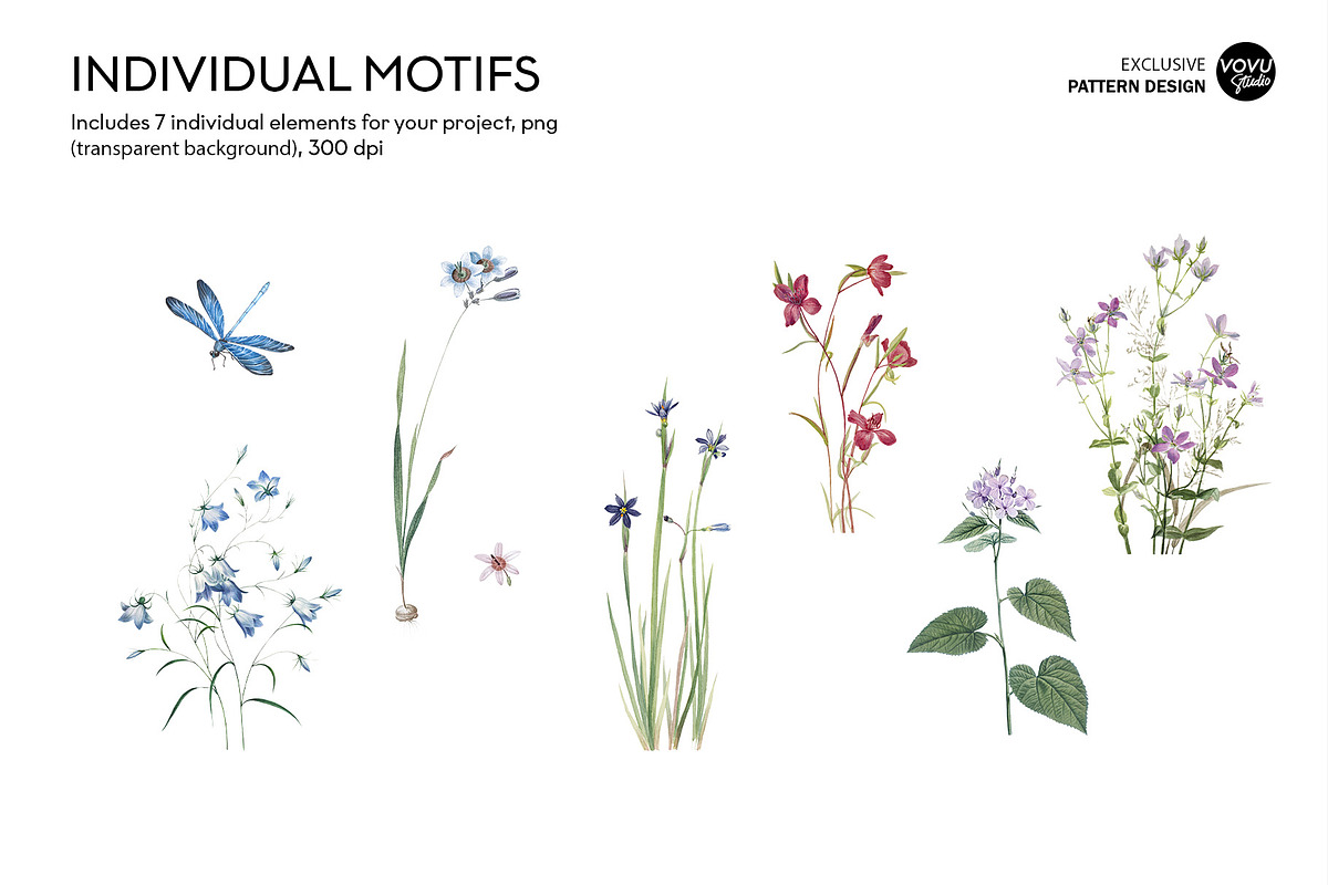 Delicate Flowers Pattern Design, a Pattern Graphic by VOVU Studio (Photo 10 of 10)