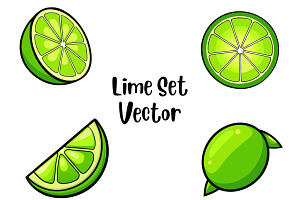 Lime Set Vector #2, a Food Illustration by Awieee1