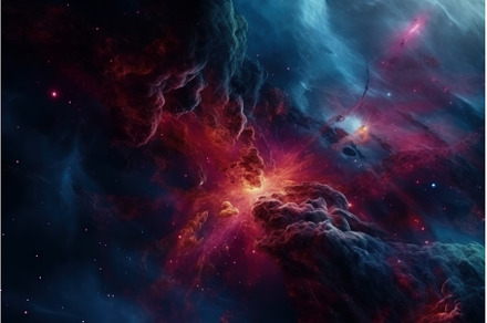 Cosmic galaxy background. Generate, an Abstract Photo by Ylivdesign