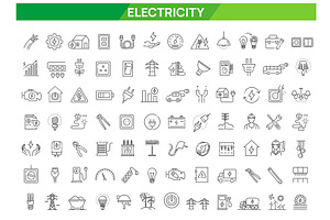 Electricity icons. Power symbols