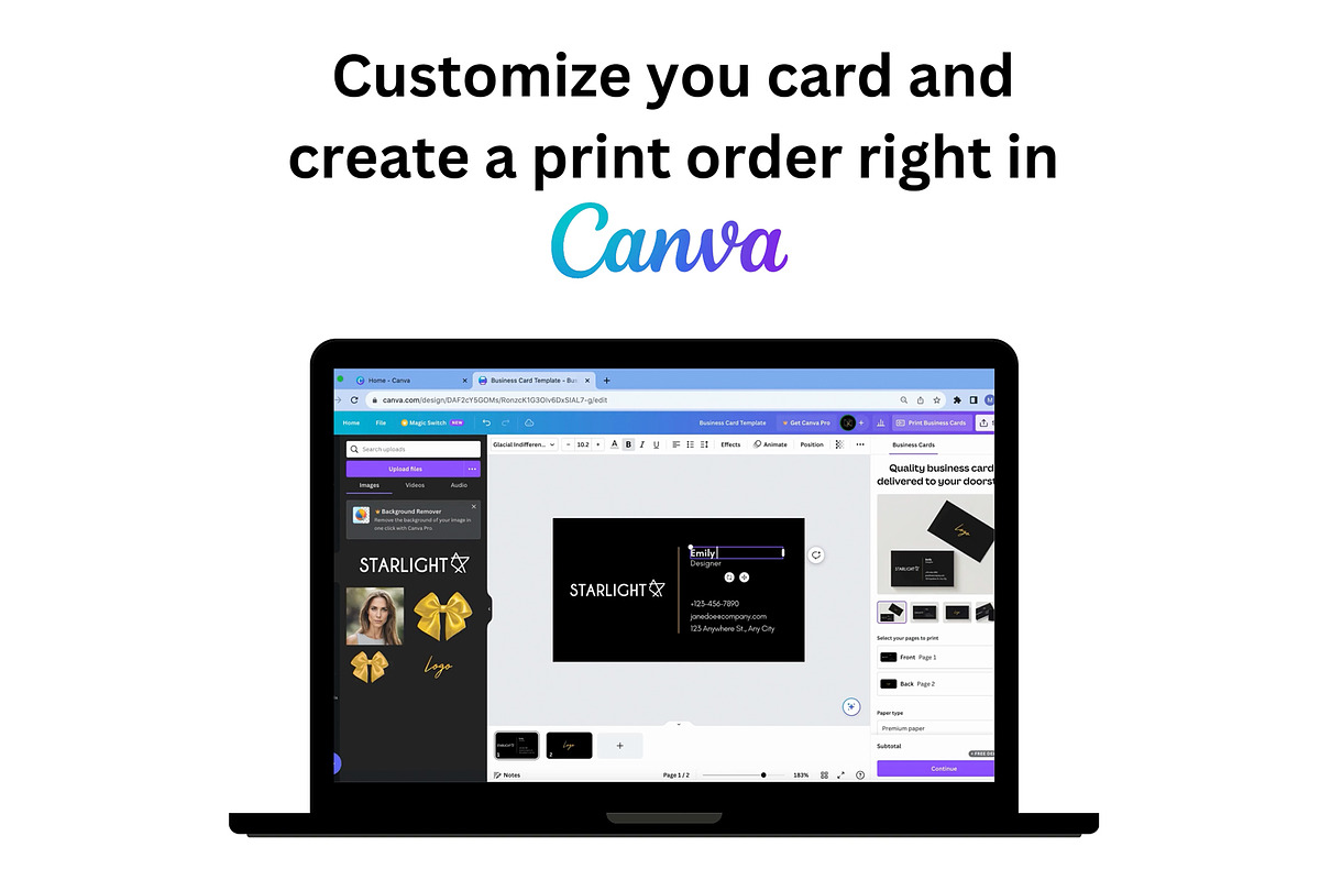 Business Card Mockup + Template, a Business Card Template by Korner (Photo 2 of 13)