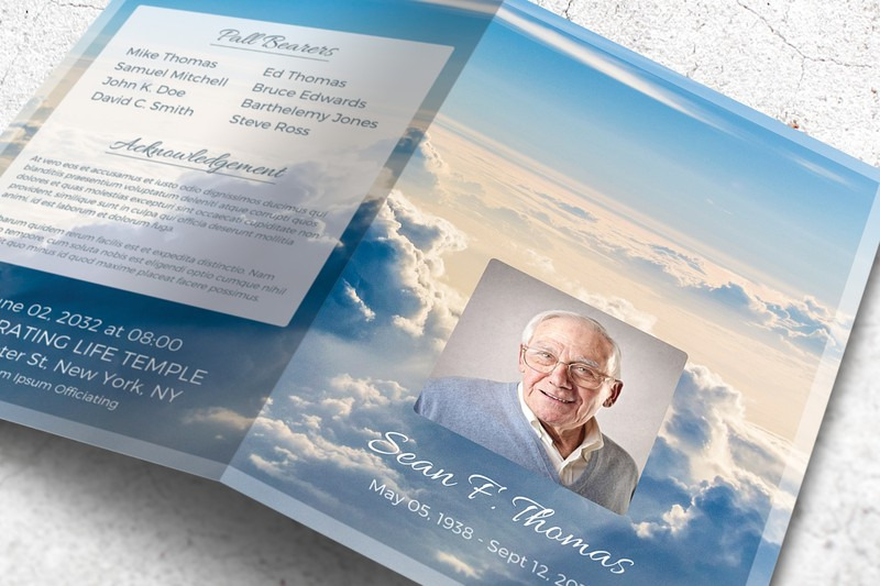 Funeral Program Brochure - Heaven, a Brochure Template by Final Tribute