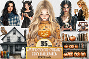 Cozy Halloween Clipart, an Illustration by Rose Art (Thumbnail 1 of 5)