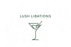 Lush Libations Martini, a Branding & Logo Template by Logocreative