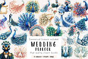 Wedding Peacock Clipart, an Illustration by CreationArt (Thumbnail 1 of 9)