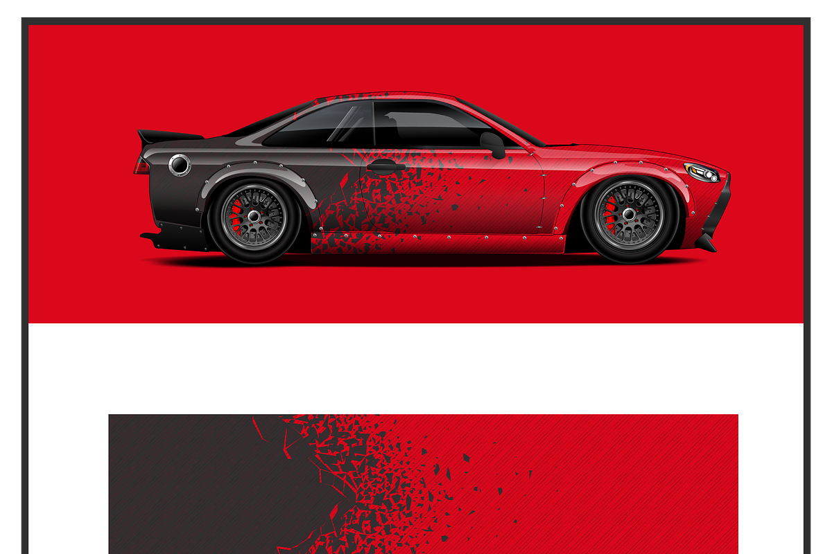 Dynamic Red Racing Graphic Set, a Transportation Illustration by CarWrap design (Photo 1 of 3)