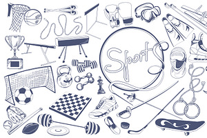 Monochrome Sports Elements Set