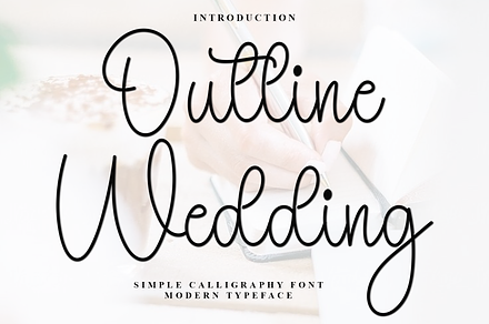 Outline Wedding, a Handwritten Font by FreshTypeINK