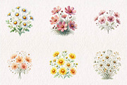 Pastel Wildflower Panels Clipart, a Seasonal Illustration by CreationArt (Thumbnail 2 of 7)