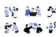 Teamwork Flat Illustrations, a Finance Illustration by alexdndz (Thumbnail 3 of 3)