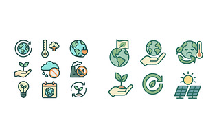 Environmental icons representing, an Illustration by ZinetroN