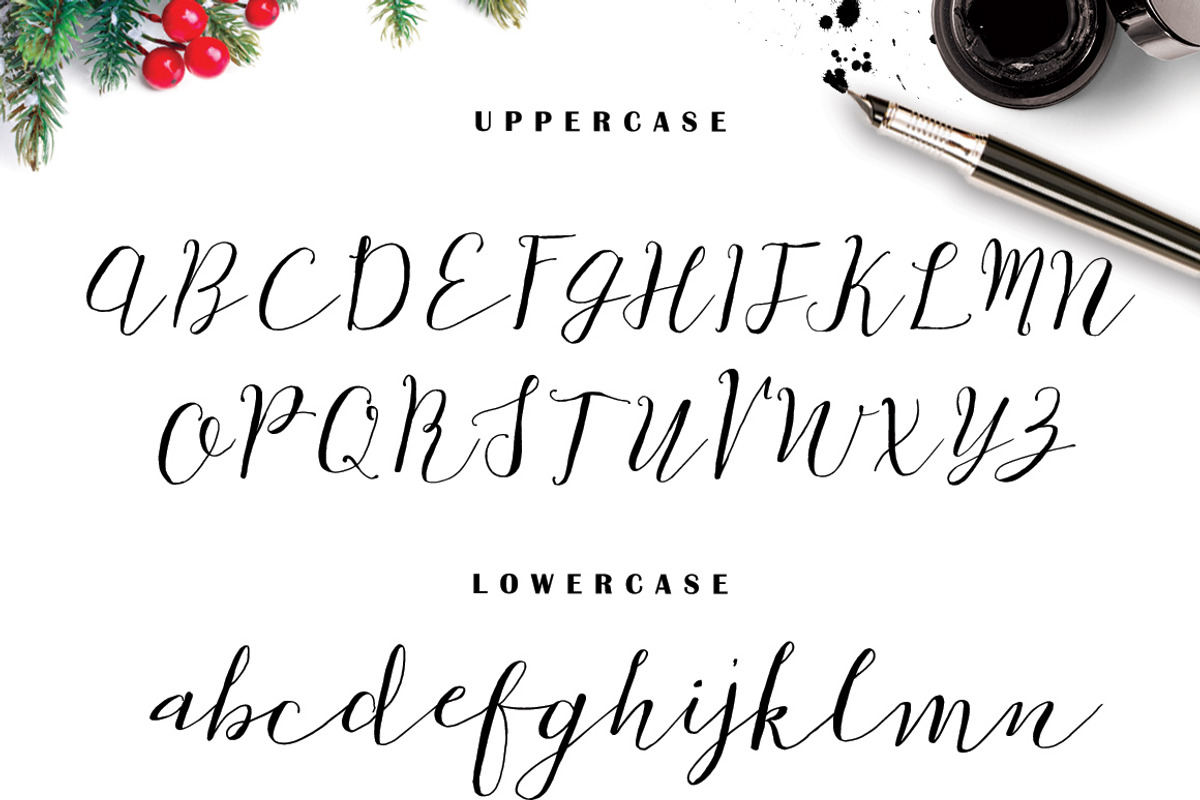 White Snowfall Script Font preview 2