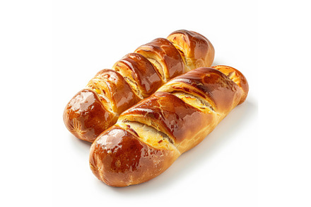 Two loaves of sweet bread lying on, a Food & Drink Photo by Ylivdesign