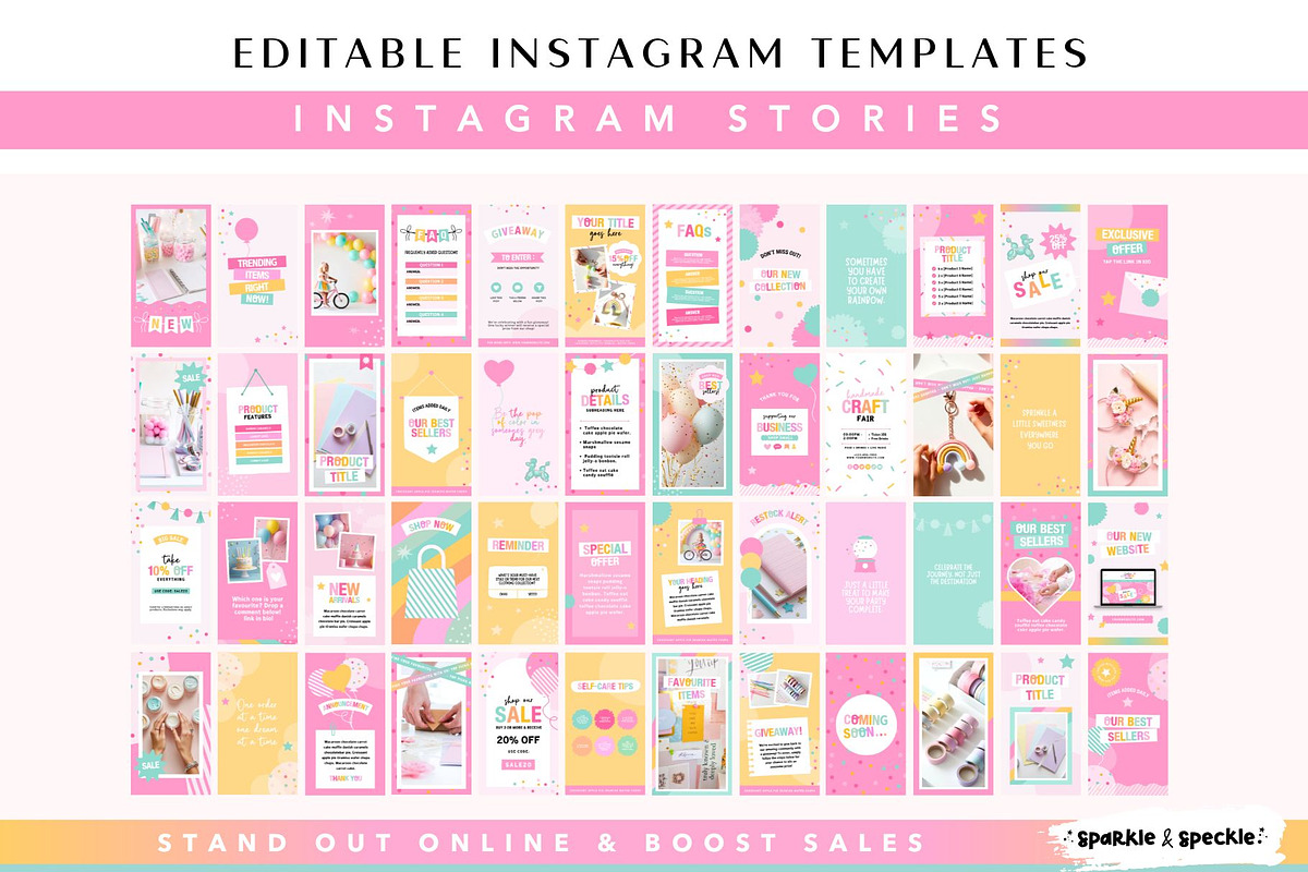 Colorful Party Instagram Templates, a Social Media Template by Sparkle & Speckle (Photo 4 of 7)
