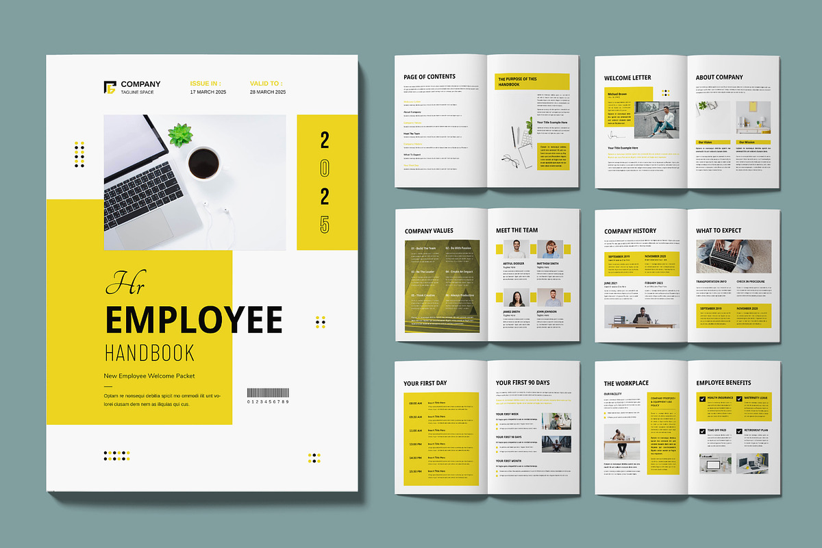 HR Employee Handbook Template Layout, a Brochure Template by MightyDesign (Photo 1 of 6)