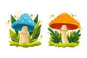 Cozy Mushroom Vector Set, an Object Illustration by Thkatefox (Thumbnail 2 of 4)