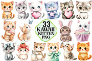 Kawaii Kitten Sublimation Clipart, an Illustration by Pixels.Craft (Thumbnail 1 of 7)