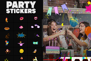 Animated Party Stickers MOGRT