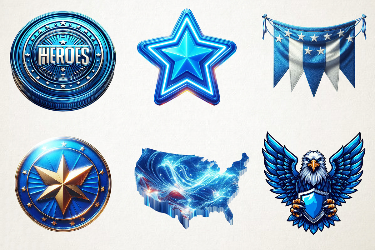 Blue Veterans Day Clipart, an Illustration by RobertsArt (Photo 6 of 7)
