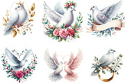 Summer Wedding Doves Clipart, an Illustration by Designking (Thumbnail 2 of 4)