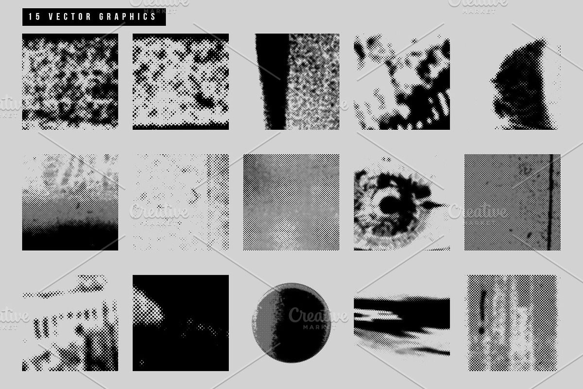 HALFTONE - 55 Distressed Overlays, an Object Graphic by Neo Ink Design (Photo 2 of 9)