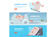 Cute yeti snowboarding, peeking and, an Animal Illustration by Onyx (Thumbnail 1 of 3)
