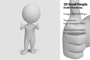 3D Small People - Double Thumbs Up