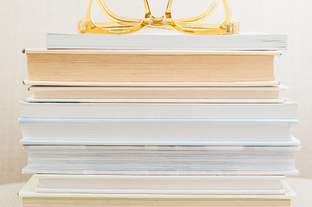 Books + Glasses Stock Image