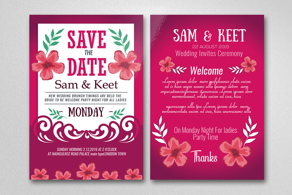 Double Sided Save The Date Card, an Invitation Template by Business Flyers (Photo 2 of 2)